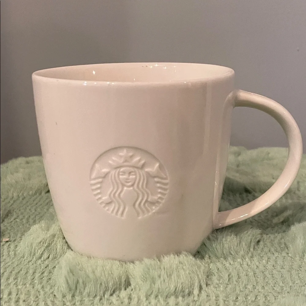 Starbucks Classic White Embossed Mug 2010